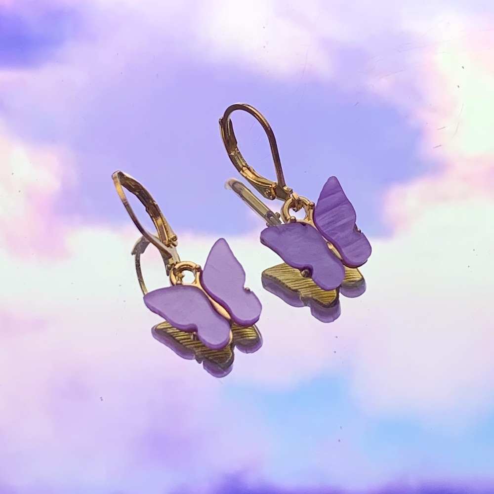 Handmade Gold Butterfly Earrings